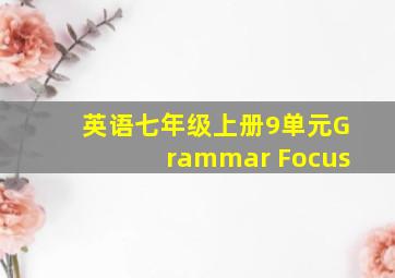 英语七年级上册9单元Grammar Focus